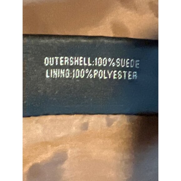 Vintage 90s y2k Wilsons Suede Leather Maxima Tan Blazer Button Down Midi Coat M - Picture 4 of 14